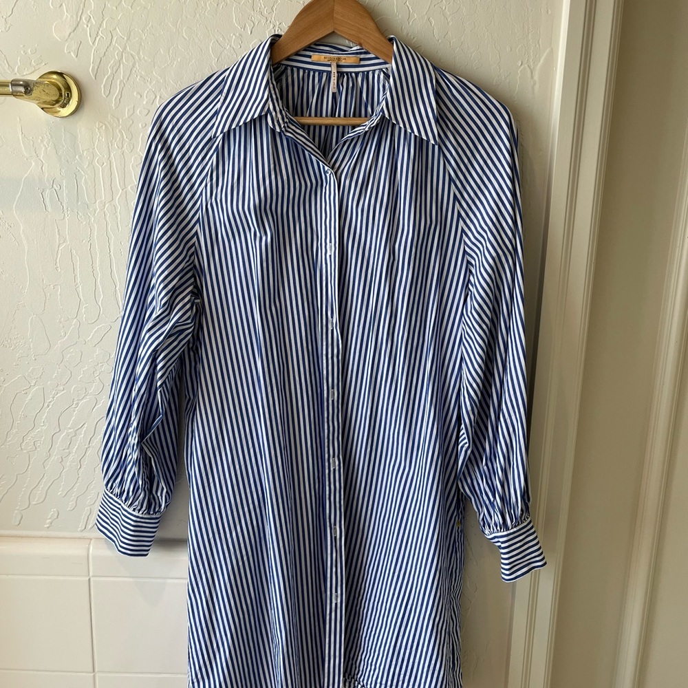 Women’s poplin 100% cotton shirt dress men’s wear, oversize layer, preppy